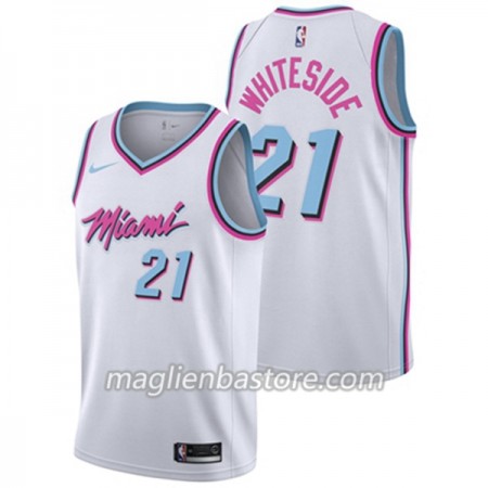 Maglia NBA Miami Heat Hassan Whiteside 21 Nike City Edition Swingman - Uomo